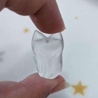 每日出貨 白玉晶小狐狸_吊飾/墜飾，已穿孔可以當項鍊或配飾 招福 約2.7公分高
