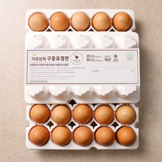 미소드림 난각번호1번 자연방사 유정구운란 30구 자유방목 구운계란 달걀, 1개