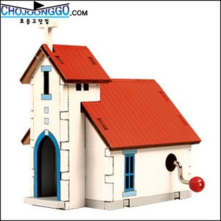 영공방/오르골 교회C/YM-862-3/목제모형/집모형/미니어쳐/조립, 1개