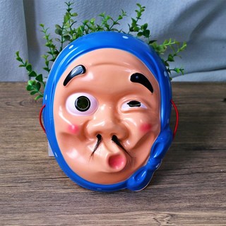 (당일출고)코믹얼굴가면 무도회 가면 얼굴 장기자랑 파티 마스크 운동회 응원 소품 할로윈 못생긴 남자 익, 블루, 1개