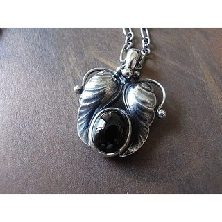 GEORG JENSEN 喬治傑生 1994-2014年度項鍊 黑瑪瑙寶石項鍊 專櫃正品