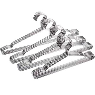 高品質 加粗實心不鏽鋼衣架 強力承重 多尺寸選擇 (32cm 42cm 45cm) 兒童與成人適用 耐用曬衣架, 男生45cm, 10個