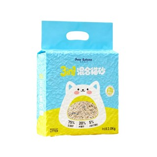 珮慈星系 木薯貓砂 木薯豆腐貓砂 木薯砂 除臭, 1個, 三合一混合貓砂, 2kg, 椰奶香