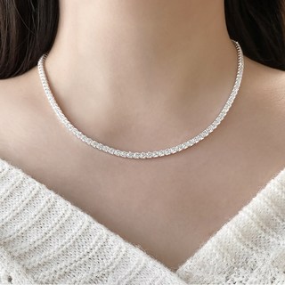 H주얼리 [4 Size] 실버925 순은 테니스 목걸이 은목걸이 지르코니아