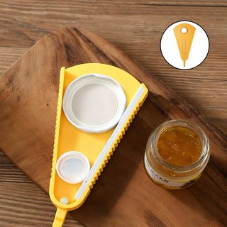 LXU 멀티 만능 자석부착식 조절 오프너 병따개 잼 뚜껑따개, 1개, 옐로우