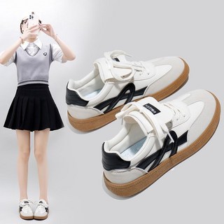 時尚板鞋 百搭休閒鞋 軟底女鞋 德訓2025秋季新款復古拼色運動板鞋