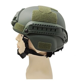 Fast 戰術頭盔 ABS 輕量化頭盔 高配版 可調節訓練盔 騎行 戶外 CS 軍迷 安全帽, 軍綠色無孔版成人款, 1個