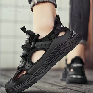 여름 푹신한 통기성 가벼운 남성용 슬리퍼 샌들 다기능 자외선 차단