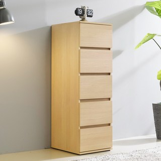 브랜디하우스 광폭 데일리 5단 서랍장 400, 오크