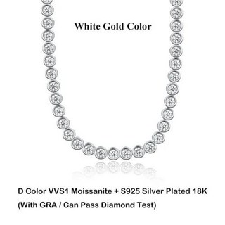 모이사나이트팔찌 스파클링 풀 테니스 팔찌 여성용 파티 S925 실버 18K 통과 테스트 베젤 팔찌 2mm 3mm