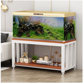 어항받침대 선반 원목 어항 1개 테이블 3자 거북이, 유목판 화이트 프레임