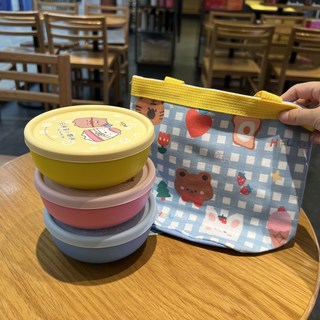 KOM角落生物316不鏽鋼矽膠蓋碗 幼兒園三色碗 附304兒童匙 加贈餐袋 (台灣製造), 1套, 套組, kom角落生物矽膠碗組合