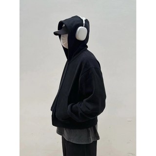 【OPB】短版棉外套 銀狐絨 Boxyfit Cleanfit 刷毛雙拉鍊 短寬外套 厚磅寬鬆