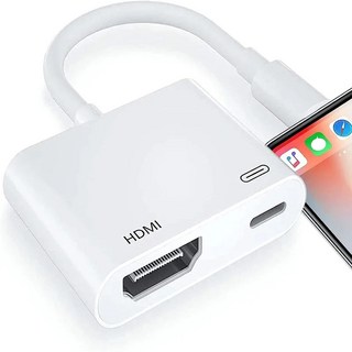 라이트닝 HDMI 디지털 AV 어댑터 충전 포트 컨버터 포함 아이패드 아이폰 15 TV 프로젝터 모니터용 1080P 4K 스크린, [01] Power Needed, 01 Power Needed