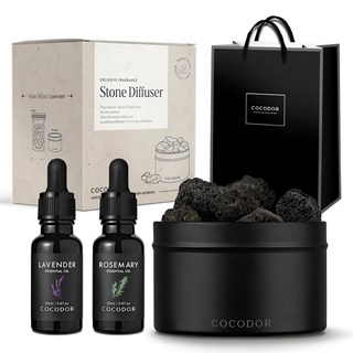 코코도르 스톤 디퓨저 아로마오일 블렌딩 세트 + 쇼핑백, 릴렉싱(라벤더+로즈마리), 20ml, 1세트