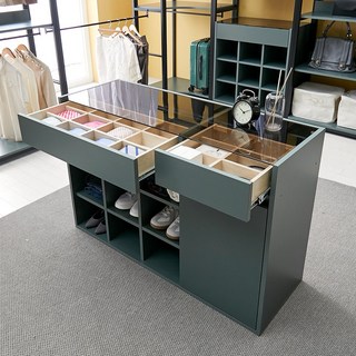 가이온 템스 1200 선반형 드레스룸 아일랜드 서랍장, 새틴그레이, 2단