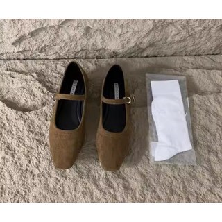 瑪麗珍娃娃鞋 絨面 平底單鞋 軟底方頭女鞋 (35-39), 333-111淺棕,36, 36