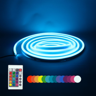 RGB 리모컨 네온플렉스 5M 24V 컬러 라인조명 간접등 줄조명 DIY 네온사인, 1개, RGB 네온플렉스