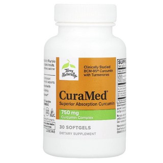 테리내추럴리 CuraMed 커큐민 750mg Curcumin Complex 소프트젤 30정, 1개