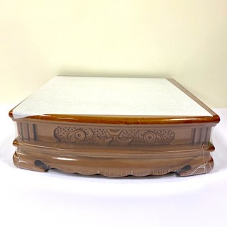 一尺三寸花梨木神明座墊：實木貼座設計，穩固舒適，適用於各種神明廳, 1個, 花梨木色