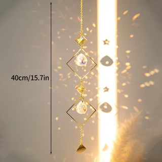 크리스탈 바람 차임 프리즘 태양 포수 수제 보석 정원 매달려 펜던트 레인보우 체이서 장식 창, 12 11 40cm, 12 11 40cm