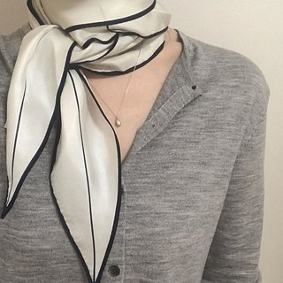 소울린느 NEW 뾰족 끝단 스키니 롱 타이 실크 스카프 (6types)