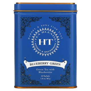 Harney & Sons HT 티 블렌드 블루베리 그린 20 티 주머니 1.4 oz (40 g) 2팩, 2개
