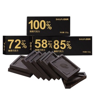 100%多濃度可可脂黑巧克力，無蔗糖健身生酮零食，獨立包裝禮盒裝, 1個, 58%*1盒+85%*1盒共48包
