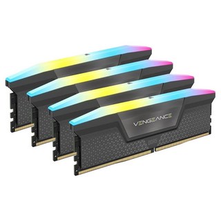 CORSAIR VENGEANCE RGB DDR5 64GB (4x16GB) DDR5 5600MHz CL36 AMD EXPO 인텔 XMP iCUE 호환 컴퓨터 메모리 - 그레이 (, CORSAIR VENGEANCE RGB DDR5 64G