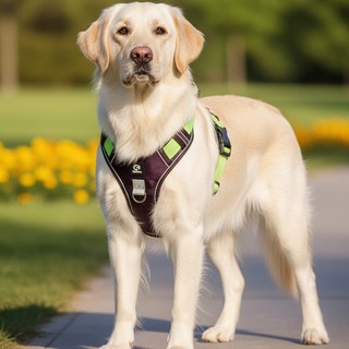 해피펫밀리 중대형견 하네스 다기능 풀커버, 퍼플