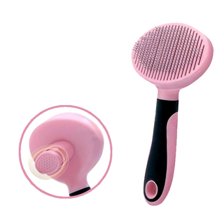 모아펫 반려동물 브러쉬 원터치 슬리커, 라이트핑크, 1개