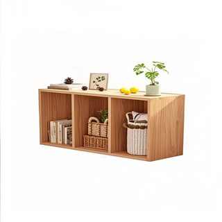 三格木紋開放式收納櫃 多功能電視櫃 展示櫃 置物櫃, 木紋