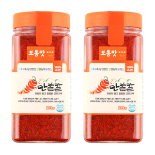 25년 국내산 단양 세척 청결 햇 고춧가루 (보통맛), 200g, 2개