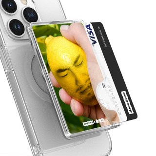 [어프어프X침착맨] 2배자력 마그네틱 사이드 카드포켓 맥세이프 카드지갑 단독상품, 1개, [어프어프X침착맨]옐로우 레몬맨