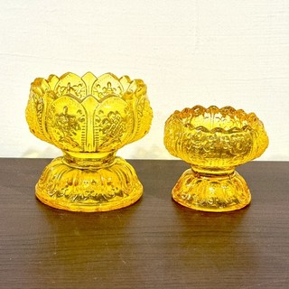 八吉祥蓮花聚寶盆 酥油燈座 蠟燭燈座 燈具 密宗 招財 招福氣, 黃