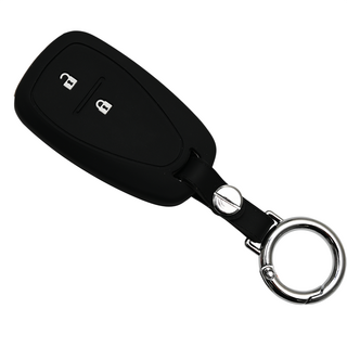 쉐보레 호환 자동차 실리콘 스마트키 차키 케이스 키홀더, 2버튼_S01_SS1, 블랙