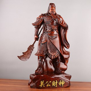 關公招財擺件 關二爺佛像擺飾 招財鎮宅關二爺實木擺件 樹脂武財神擺飾 關羽鵰像擺件 關帝聖君神像擺飾 風水招財擺件, 關公財神長17寬10高30