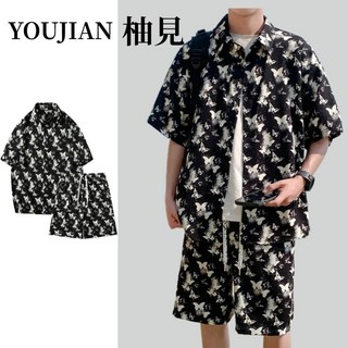 韓版休閒冰絲兩件式套裝 速乾透氣吸濕排汗寬鬆短袖上衣薄涼感褲 夏季運動套裝