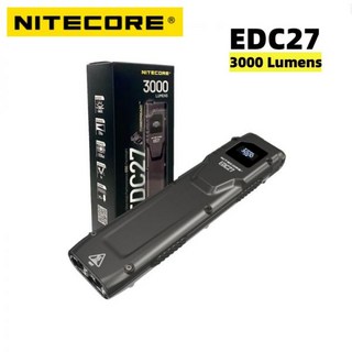 호신용 손전등 휴대용 라이트 비상 조명등 차량용 NITECORE EDC27 USB C 충전식 OLED 실시간 미니 토치 키체인 EDC 내장 배터리 3000 루멘, 1개
