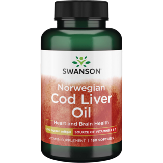 Swanson 斯旺森 挪威魚肝油軟膠囊, 180顆, 1罐