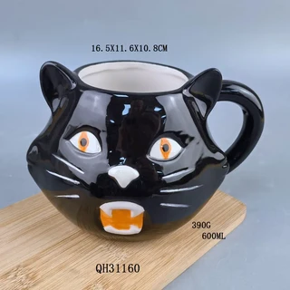 해골 세라믹 머그잔 성격 유령 머리 귀여운 표현 워터 컵 불규칙한 모양 할로윈 장식 독특한 디자인 커피, 01 301-400ml, 21 3