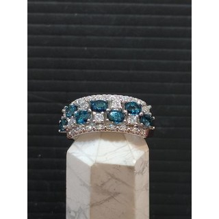 倫敦藍托帕石 925銀 排戒