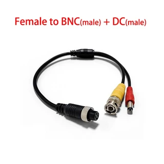 M12 4핀 항공 남성 여성-BNC/RCA+DC 라인 AV 차량용 어댑터 케이블 연결 CCTV 카메라 커넥터 D4, 02 Female to BNC M-DC M