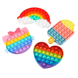 MYTOYS 푸쉬팝 리본고양이 무지개 아이스바 하트 4종 KC 인증받은 정품, 1. 무지개, 1개