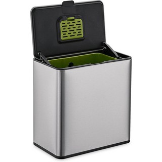 심플리 매직 탈착식 쓰레기 주방 스틸 캐디 갤 있는 및 통 음식물 주방용 버킷 조리대 5L 2-in-1 뚜껑이 내부 1.32 수납 스테인리스 공간 탈취제