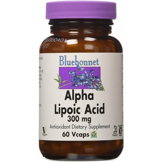 Bluebonnet α-硫辛酸300mg植物膠囊 無麩質, 60顆, 1罐