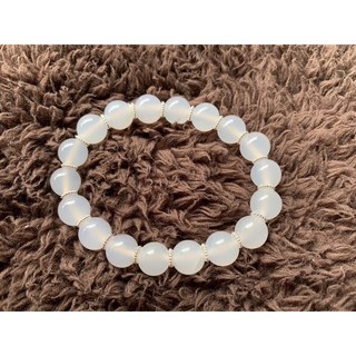 【畫意坊】天然白玉髓 10mm 現貨 靜美柔和 天然 礦石 白玉髓 白瑪瑙 現貨, 1個