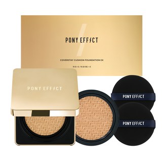 PONY EFFECT 絕對持久無瑕氣墊粉餅 升級版 15g+補充粉蕊 15g, 003 Nude Beige, 1組