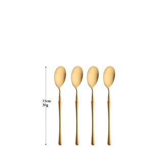 4/16Pcs 매트 골드 Flatware 304 스테인레스 스틸 칼 빈티지 나이프 포크 티스푼 식기 Patry 주방, 09 4Pcs Teaspoon4