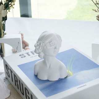 簡約人像石膏拍照背景擺件 飾品陳列道具 網拍珠寶手鏈裝飾, 蒙眼女孩